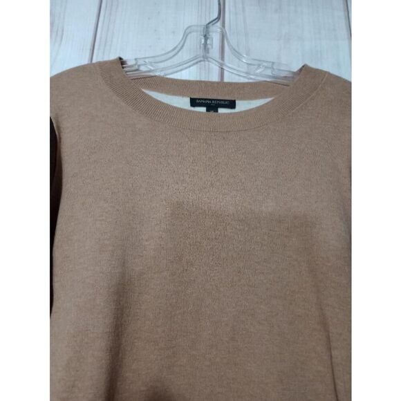 Banana Republic‎ Sweater Ladies Medium Brown Tan Color Block - Picture 3 of 6